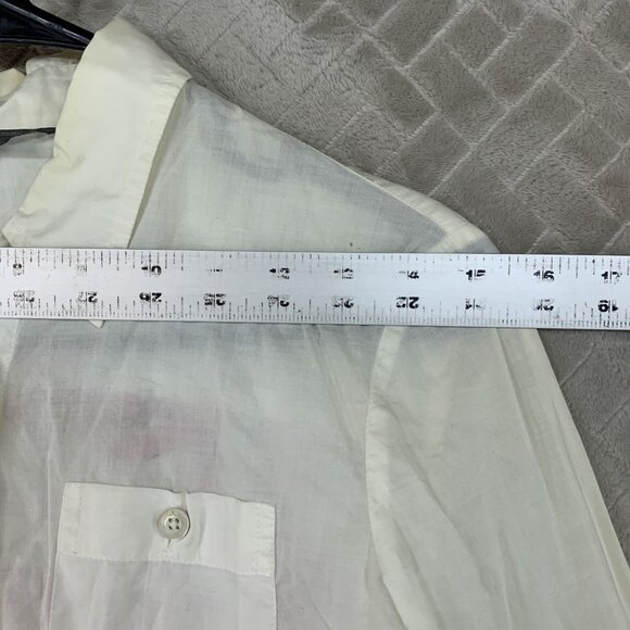 Armani Exchange Womens S Button Up Shirt White Graphic Logo Long Sleeve Artist - Picture 7 of 16